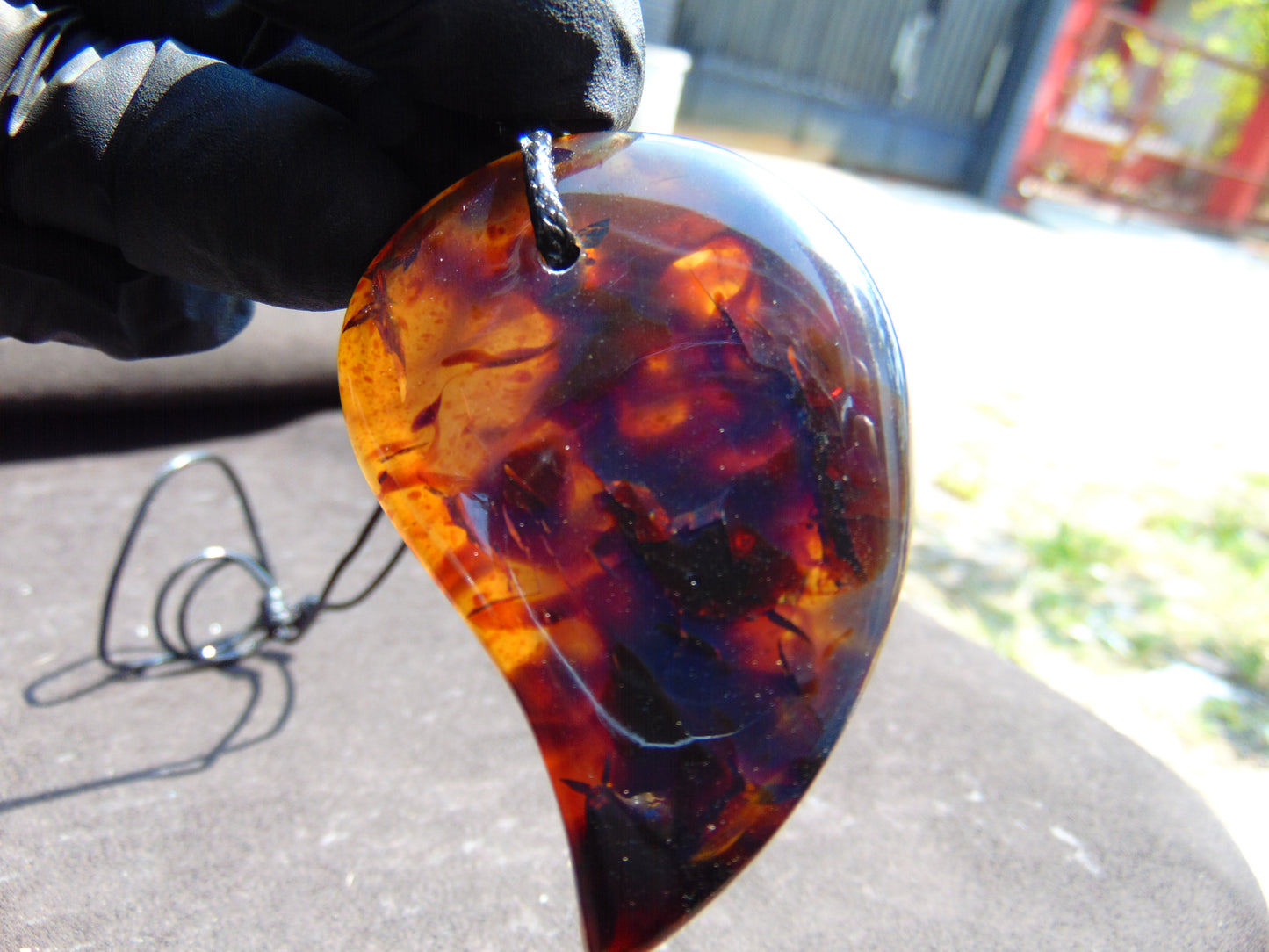 25 gr 62X40X16 mm Pendant Indonesian Sky Blue Amber for Healing