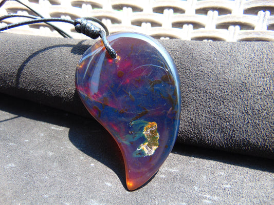 37 gr 82x51x15 mm Pendant Indonesian Sky Blue Amber for Healing 25Y10