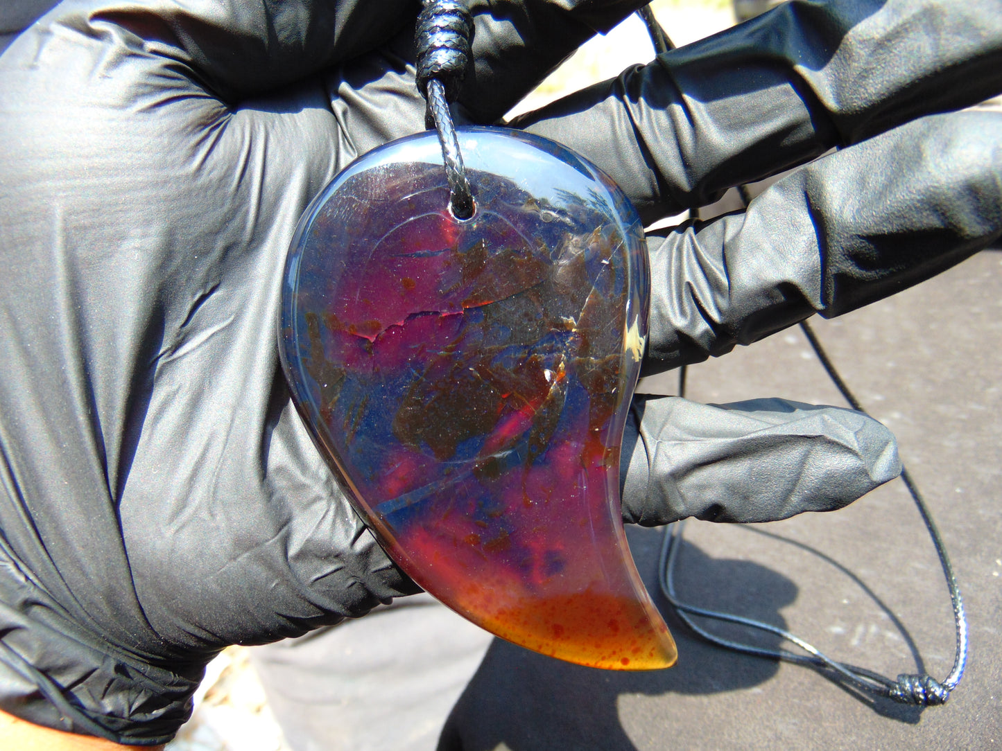 37 gr 82x51x15 mm Pendant Indonesian Sky Blue Amber for Healing 25Y10