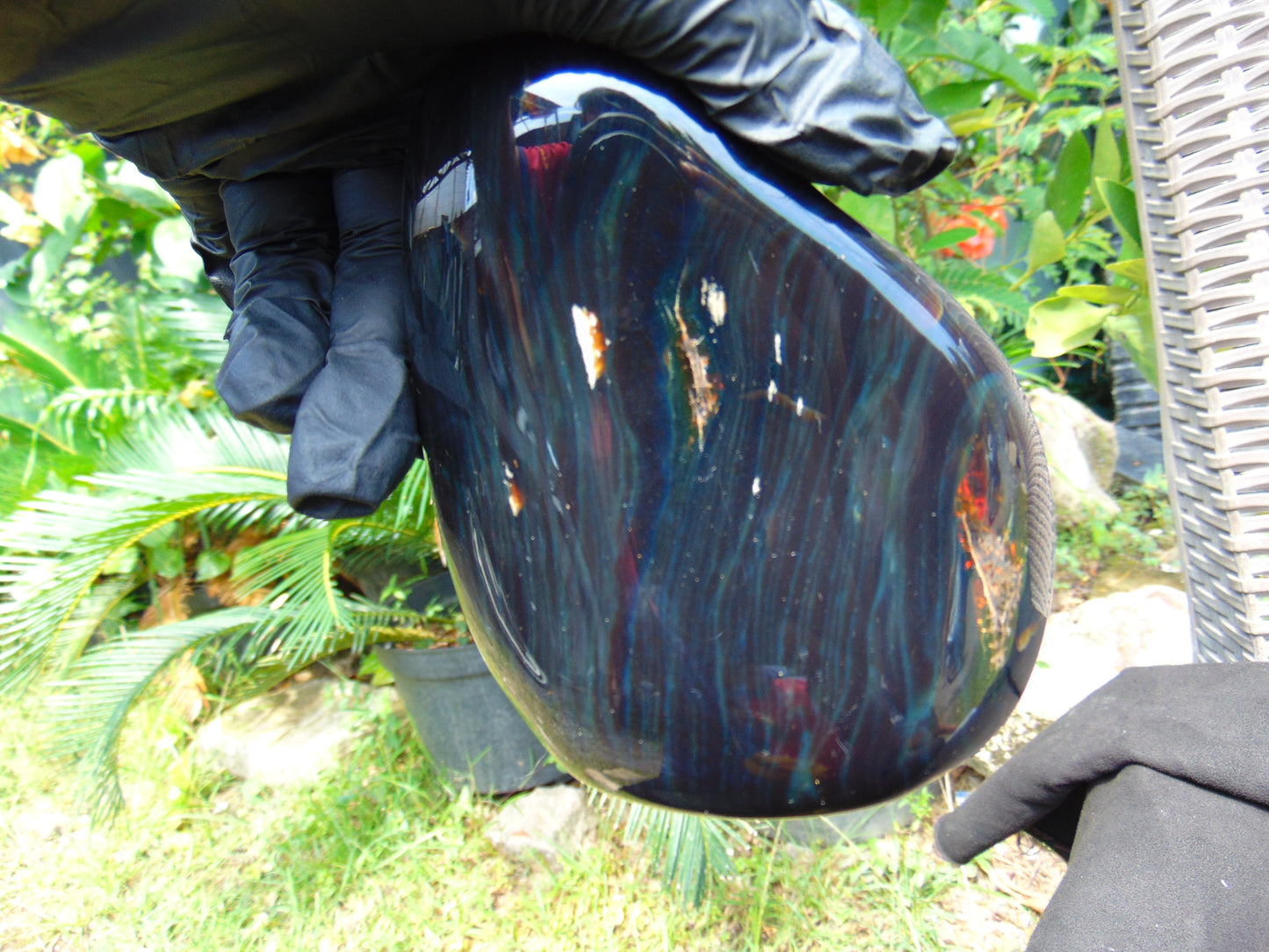 373 gram Full polished Indonesian Dark Green Amber for Healing ML83