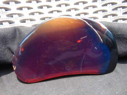 125 gram Slab polished Indonesian purple blue Amber for Healing ML81