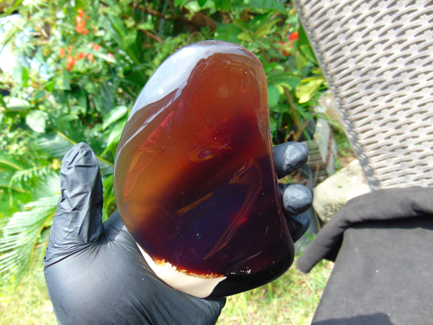 125 gram Slab polished Indonesian purple blue Amber for Healing ML81
