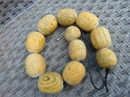 254 gram Small Beads Combination Necklace Indonesian Yellow Fragrance Amber for Healing FNC1
