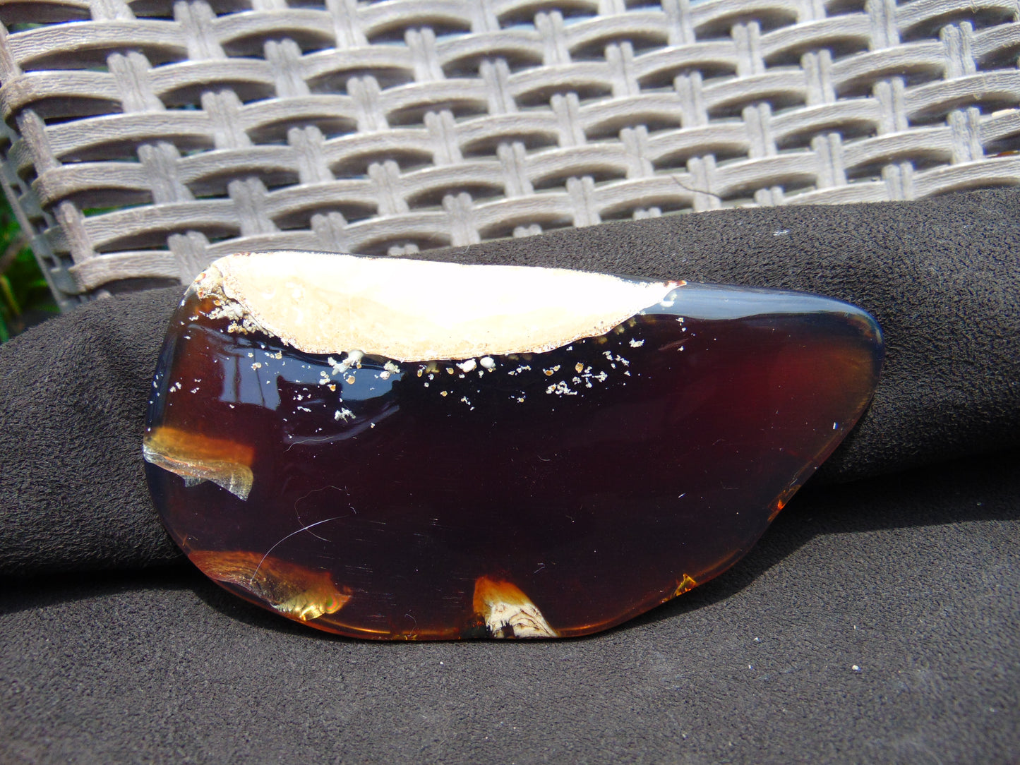 56 gram Slab polished Indonesian yellow blue Amber for Healing ML80