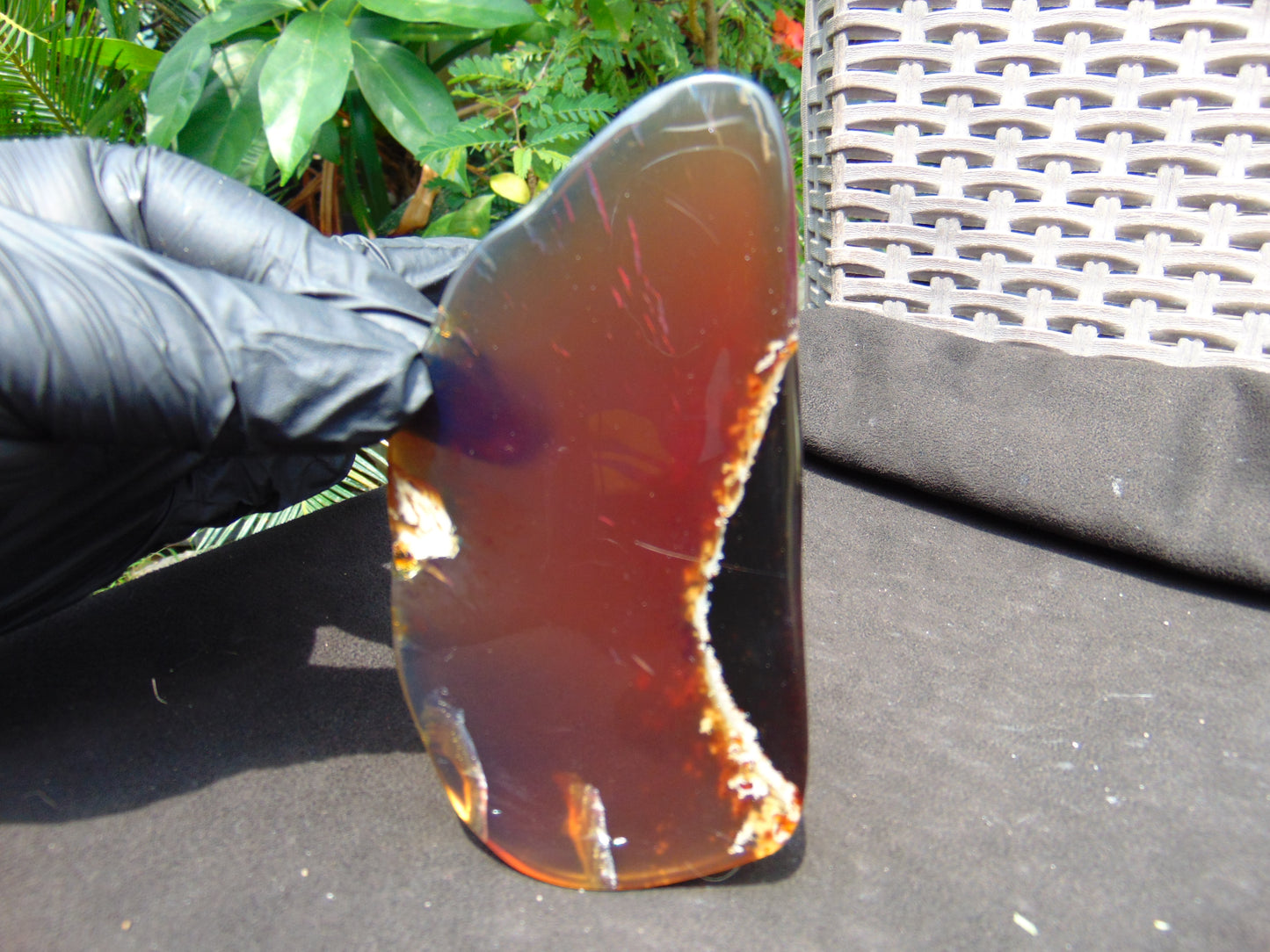 56 gram Slab polished Indonesian yellow blue Amber for Healing ML80