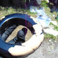 172 gram Big Bangle in hole 72 mm Indonesian Sumatra Dark Blue Amber for Healing thickness 24x22 mm