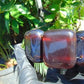 159 gr 7 Square Beads Bangle Indonesian Sumatra Dark Amber for Healing FR122